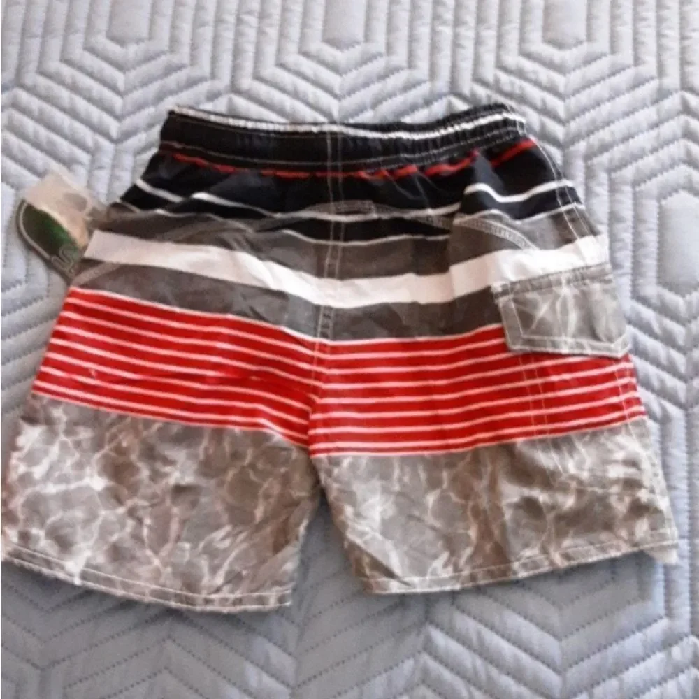 Quad Seven Swim Trunks Baby Colorblock Stripe Mesh Lining NWT Infant Siz…‎